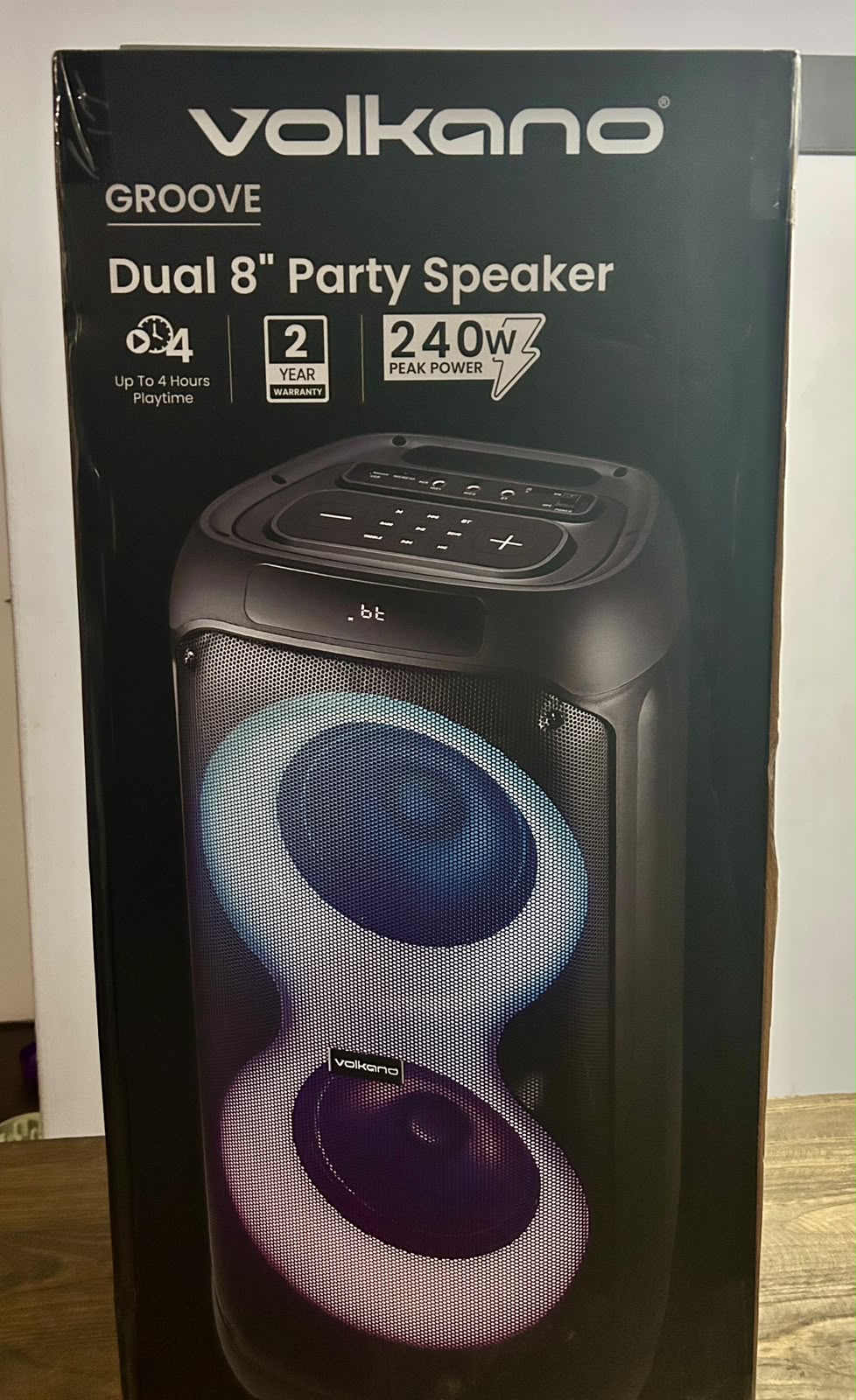 VOLKANO GROOVE DUAL 8" PARTY SPEAKER – BLACK