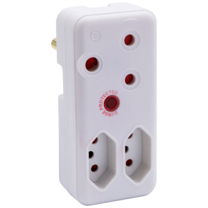 Switched 3-Way Medium Surge Adaptor - White