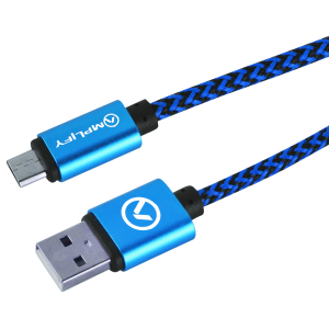 Amplify Linked Series Micro USB Braided Cable - 2m - Black/Blue